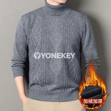 Erkekler üçin ýyly uzyn ýeňli golf switer, gyş üçin trikotaž boýunly model
