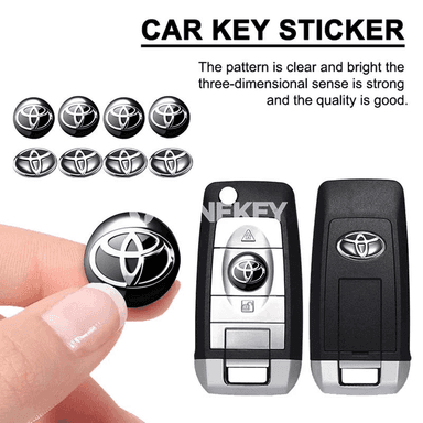 Toyota açarlary üçin 14/15 mm rezin bezeg stikeri, 5/10 sany