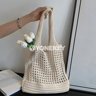 Aýal-gyzlar üçin kroşe sumka, elde we egin asylýan retro tote model