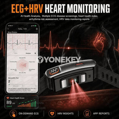 GUHUAVMI KR96PRO akylly fitnes bilezigi, ECG, HRV, 3ATM