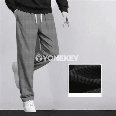 Erkekler üçin retro örülen giň düz paçakly sport jalbar