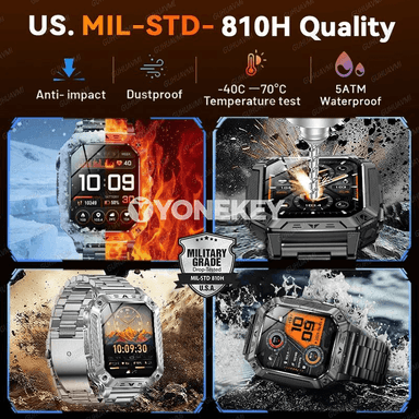 GUHUAVMI AK86 akylly sport sagady, 5ATM suw geçirmez, Bluetooth jaňly