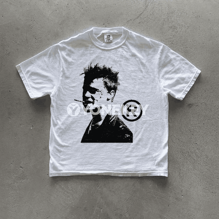 Amerikan retro “Fight Club” futbolka — ähli möwsümler üçin uniseks stil