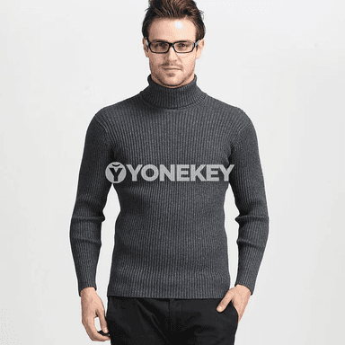 Erkekler üçin ýyly turtleneck switer, güýz-gyş üçin