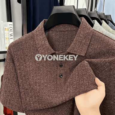 Erkekler üçin ýazky polo köýnek, dem alýan, ýumşak, uzalýan