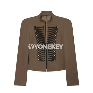 Zenanlar üçin vintage stil ýeňil gysga blazer, ýaz pasly üçin