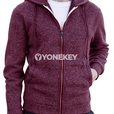 Erkekler üçin kapýuşonly fermuarly jaket, güýz-gyş üçin rahat