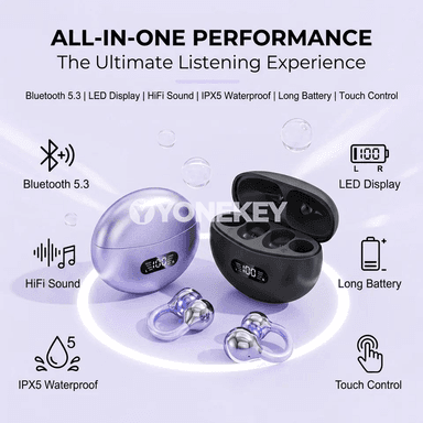 Origin simsiz Bluetooth gulakly nauşnikler, klipli, mikrofonly