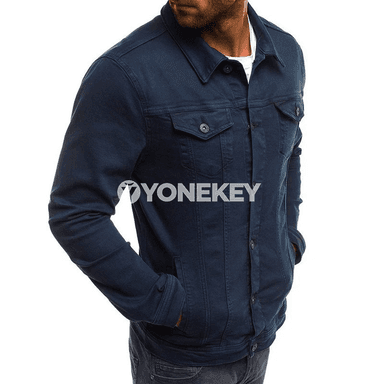 Erkekler üçin ýeňil jyns eňňitli jacket, ýaz-güýz üçin gündelik stil