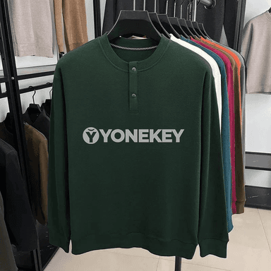 Erkekler üçin ýyly Henley uzun ýeňli gündelik futbolka