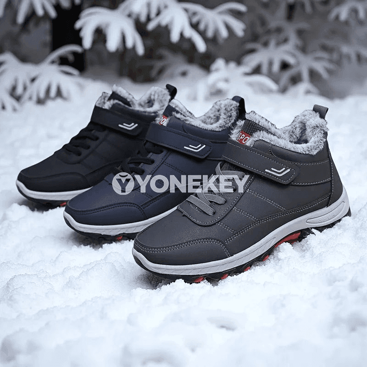 Erkekler üçin gyşda geýilýän ýyly snow boots, galyň platformaly