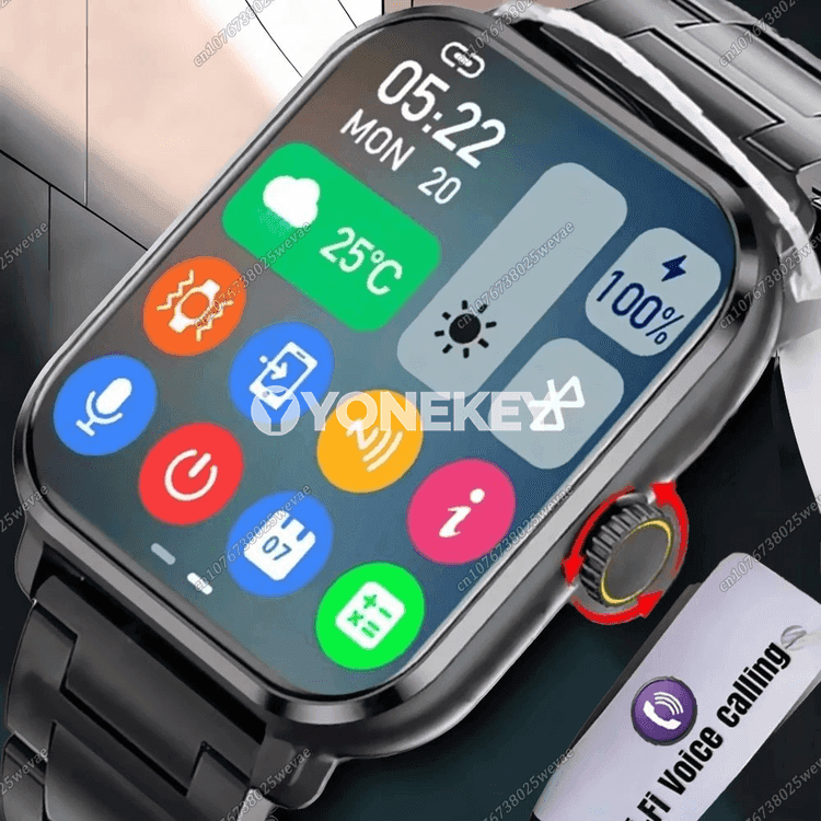 2.01 dýuýmlyk ekranly akylly sagat, sport we fitnes üçin, Bluetooth jaňly