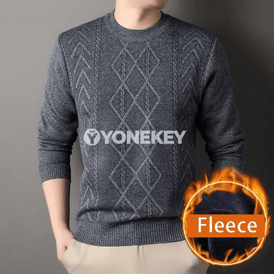Erkekler üçin ýyly trikotaj switer, ýönekeý we rahat