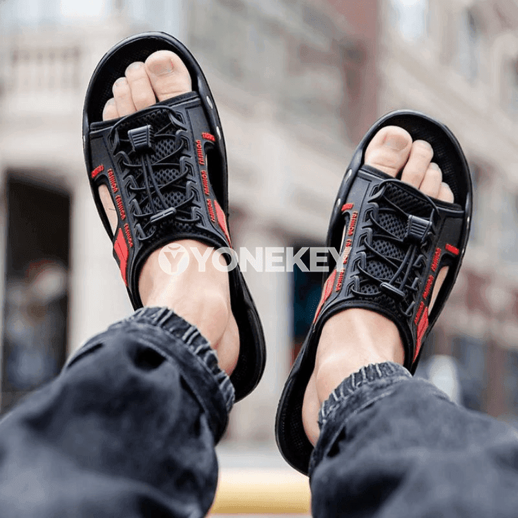 Erkekler üçin tomusky slip-on sandallar, ýeňil we rahat