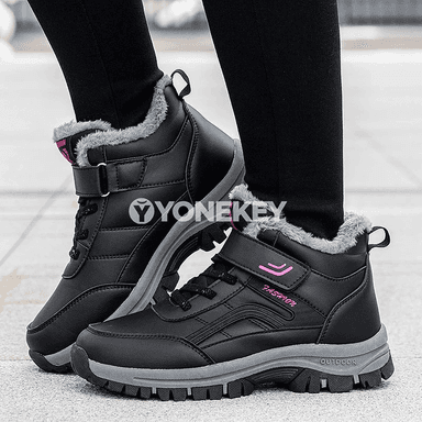 Zenanlar üçin ýyly, suw geçirmeýän ankle botinkalar, platformaly