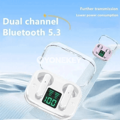 TWS T6 simsiz Bluetooth naýşnikler, LED görkeziji, mikrofonly