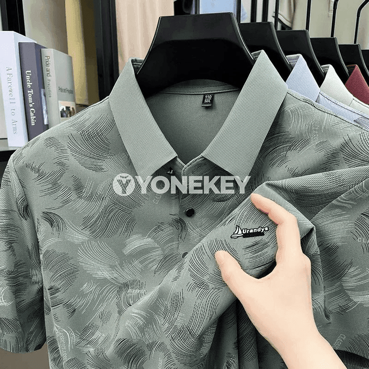 Erkekler üçin ýeňil dem alýan çaply polo köýnek, gündelik we işewür stil