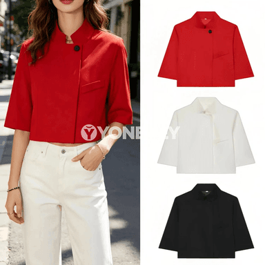Zenanlar üçin ýeňil half sleeve casual kurtka, tomuslyk täze model