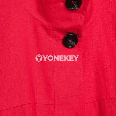 Aýal-gyzlar üçin ýaz-güýz gyzyl ýakaly düwmeli ýeňil jaket