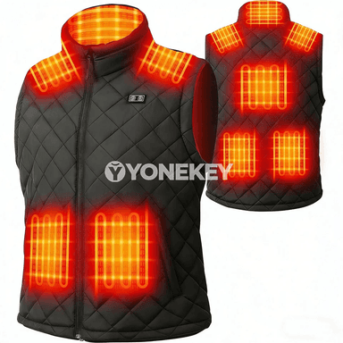 Erkekler üçin USB ýyladyş ýeňsiz jaket, gyşda ýyly vest
