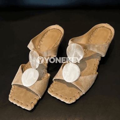 Zenanlar üçin ýazky rahat bukleli açyk sandal