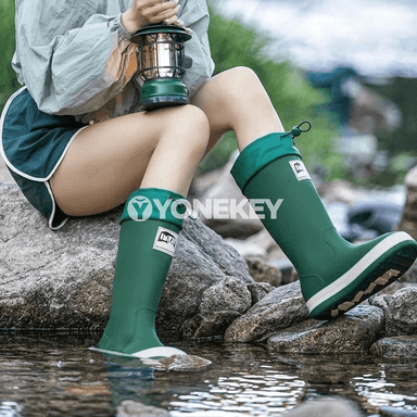 Couples üçin ýokary boýly ýagyş köwüşleri, süýşmeýän rezin boots