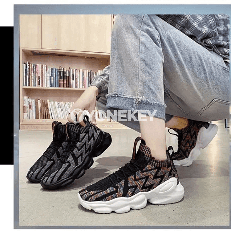 Erkekler üçin ýeňil, dem alýan platform krasowkalar, gündelik şäher stili