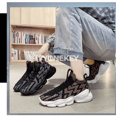 Erkekler üçin ýeňil, dem alýan platform krasowkalar, gündelik şäher stili
