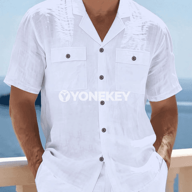 Erkekler üçin gündelik ýokarky köýnek, ýaka görnüşli ýeňil model