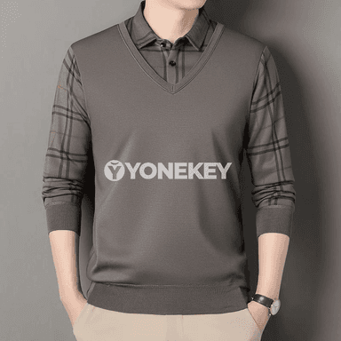 Erkekler üçin ýyly polo boýunly trikotaž sviter