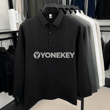 Erkekler üçin uzyn ýeňli Henli polo köýnek, çalt guraýan