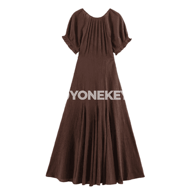 Zenanlar üçin tomusky V boýunly elegant uzyn köýnek