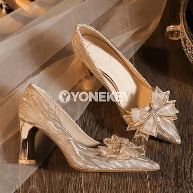 Zenanlar üçin ujy inçe, inçe ökçeli rhinestone bagly tomusky aýakgap