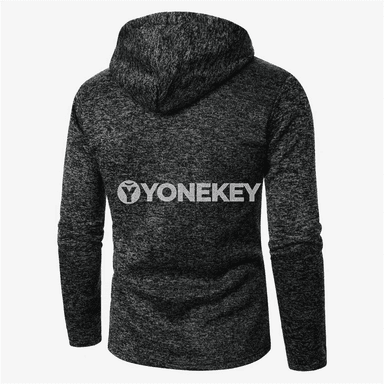 Erkekler üçin fermuarly ýyly sport hoodie kardigan