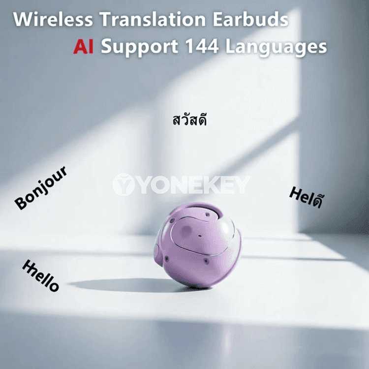 144 dil üçin Bluetooth 5.3 terjime nauşnikleri, real wagt