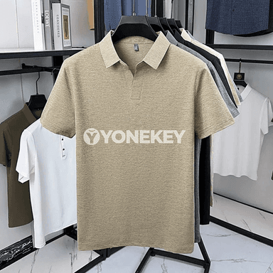 Erkekler üçin ýeňil, dem alýan gysga ýeňli polo köýnek
