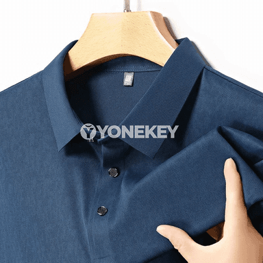 Erkekler üçin ýeňil geometriýaly polo köýnek, tomuslyk, dem alýan