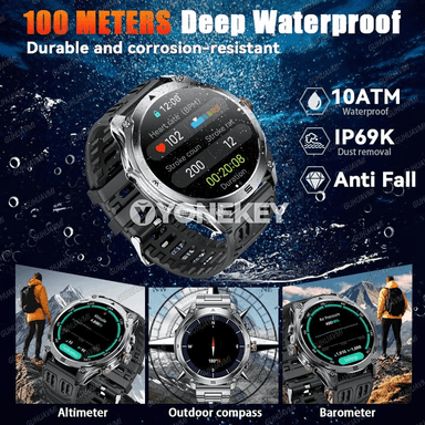 1000mAh bataryaly, 1.75 dýum AMOLED GPS sport akylly sagat, 10ATM