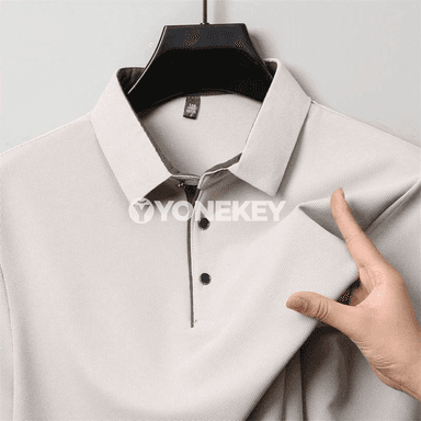 Erkekler üçin uzyn ýeňli polo köýnek, ähli pasyla laýyk amatly klassik stil