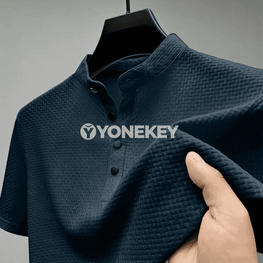 Erkekler üçin täze slim fit polo futbolka, dem alýan we çalt guraýan