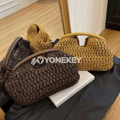 Zenanlar üçin tomuslyk halta sumka, ýeňil we moda rattan görnüşli
