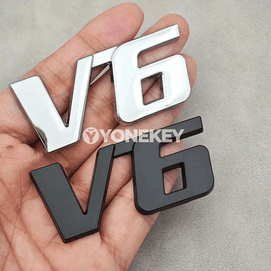 Toyota Camry Corolla RAV4 Prado üçin 3D metal V6 emblem stikeri