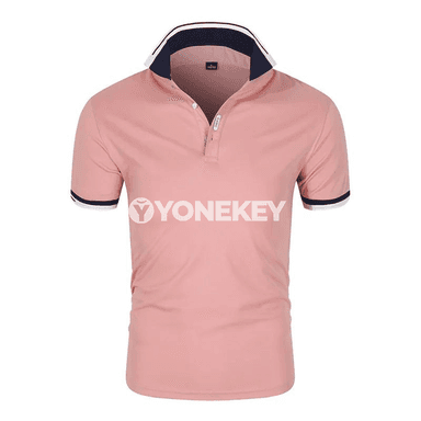 Erkekler üçin ýazky polo köýnek, gysga ýeňli, rahat stil