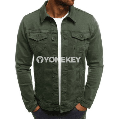 Erkekler üçin ýeňil jyns eňňitli jacket, ýaz-güýz üçin gündelik stil