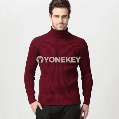 Erkekler üçin ýyly turtleneck switer, güýz-gyş üçin