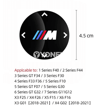 BMW üçin içki multimedia düwme örtügi, ABS, gara