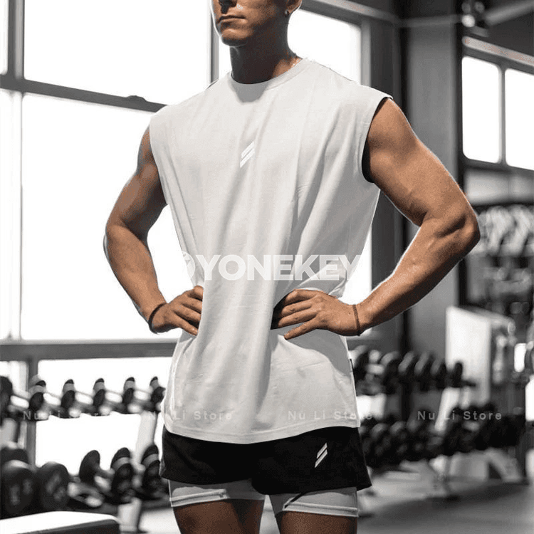 Erkekler üçin sport maýkasy, ýeňil mesh, çalt gurýar