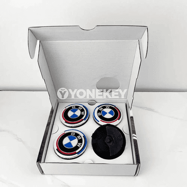 BMW 50 ýyllyk disk merkezi gapagy — 4 sany, 56/68 mm, ýüzýän görnüş