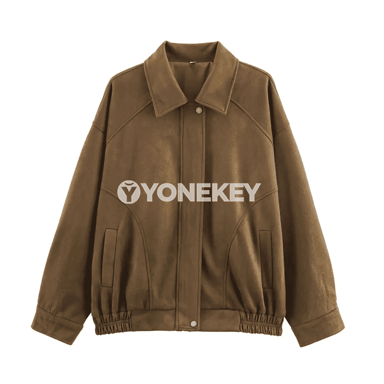 Zenanlar üçin retro pilot jaket, ýaz- güýz üçin gündelik stil