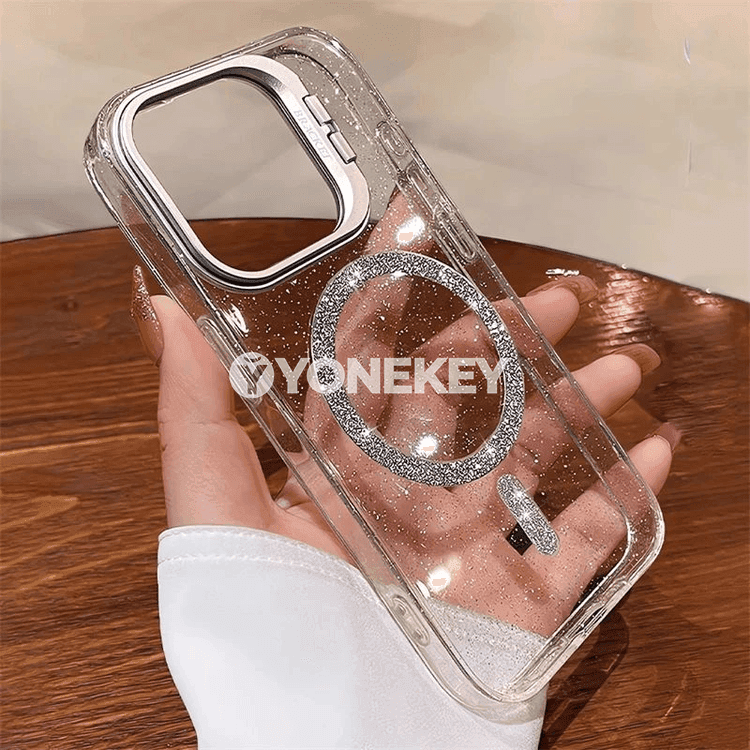iPhone üçin magsafe akkly ýylpyldawuk gorag çeholy